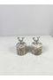 Natural Gray Marble Spice Rack Set of 2 Marble Spice Rack with Silver Deer Objects with Lids - 4