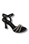 484-25 Shiny Leather 3 Band Stone Women's Sandals