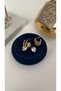Vip Series Gold Single Stone Heart Model Earrings - 2
