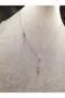 Silver Color Stone Lightning Model Steel Necklace - 3