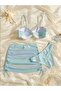 Seashell Bikini Set 3 Pieces |   Hologram |   Skirted Bikini & Pearl Strap |   High Waist Swimsuit Set - 6