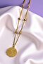 Flower Patterned Steel Necklace - 2