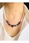 Tiger Eye Agate and Lapis Natural Stone Marine Necklace 48 cm - 2