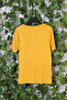 Women's Plus Size Lycra Glitter Printed Short Sleeve Mother T-Shirt Blouse - Mustard - 3