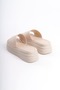 Alice Flat Heeled Thick and Orthopedic Sole Women's Slippers Ckt - Cream - 5