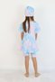 Girl's Crew Neck Skirted Swimsuit and Leggings Bonnet Included. - 8