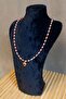 - Özlem 9422 4557 Handmade Heart Detailed Red and White Crystal Bead Necklace