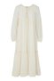 Adley Midi Dress, Balloon Sleeves, Lace-Up, Organic Cotton, Bohemian Summer Chic - 5