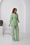 Women's Zarae Double Breasted Collar Side Tie Suit, Shirt-Pants Suit - 7