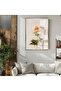 Amazing | Soft |   Peony Flower Model 02 | Framed Tempered Glass Table Single Vertical