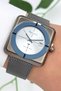 Men's Wrist Watch with Calendar Steel Case & Steel Cord Smoked Zmfer183 - 3
