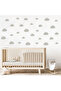 Cloud Shaped Wall Sticker Set in Various Sizes - 100 Pieces