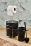 Luxury Gold Bathroom Toilet Paper Holder Dustbin Toilet Brush Set of 3 6 Liter Stainless Wire Plastic - 6