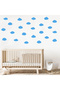 Different Shapes Cloud Wall Sticker Set in 9cm Size - 52 Pieces - 2