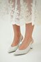 Riyadh Closed Toe Pearl Low Heeled Bridal Shoes - 4