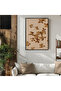 Amazing | Cream-Brown Dry Flower Model (Floral) | Framed Tempered Glass Table Single Vertical