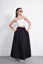 Long Elastic Waist Poplin Fabric Double Pocket Relaxed Cut Hijab Skirt Unlined (Length 90 cm) - 8