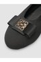 Lunor Knitwear Buckle Detailed Black Women's Ballerinas - 7
