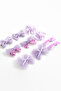 Purple Ribbon Flower Clip Hairpins - 2