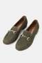 Women's Green Nubuck Khaki Natural Leather 36-41 Number Buckle Ballet - 3