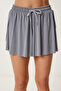 High Waist Two Layer Mini Shorts Medium Gray Ldz0009 - 4