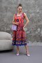 Women's Ethnic Patterned Square Collar Long Dress 260487 - 260624 - 3