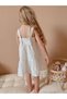 Brode Fabric Strap Girl's Dress - 3