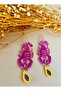 Brand Dangle Pink Lobster Figure Earrings - 3
