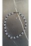 White Colored Crystal Beads and Black Colored Sand Beaded Antique Yellow Accessory Bead Necklace - 7