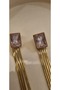 Zircon Stone, Italian Chain, Shiny, Design Steel Earrings (9 cm) - 6