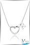 Silver Color Heart Letter Detailed Necklace – Tarnish-Free Surgical Steel – Letter R