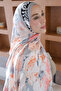 Soft Rose Pattern Silk Voile Shawl - 5