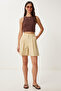 City Size Woven Shorts with Pockets Light Yellow Lfk0008