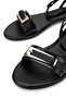 Women's Genuine Leather Black Patent Leather Flat Sandals - 4