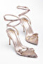 Women's Thin Heeled Stiletto Shoes – Ankle Strap, Crystal Stone, Suitable for Special Occasions - 3