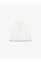Cotton A-Line Shorts Scalloped Embroidered Skirt - 2