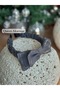 Luxury Design Crystal Stone Embroidered Motif Layered Bow Denim Fabric Drawstring Crown Women's Children's Crown Blue - 7