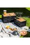 Outdoor Folding Storage Box 55L (Black)\with wooden top for chopping purposes. - 4