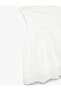 Cotton A-Line Shorts Scalloped Embroidered Skirt - 4