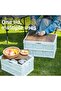 Outdoor Folding Storage Box 55L (Black)\with wooden top for chopping purposes. - 8