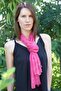 100% Silk Tie Dyeing Scarf 40X165 cm - Fuchsia - 2