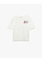 Cotton Short Sleeve Crew Neck Fruit Printed on the Back Loose Fit T-Shirt