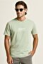 Men's Crew Neck Logo Printed T-Shirt Green - 7