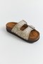 Stone Detailed Double Buckle Women's Slippers Gray - 3
