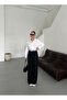 Black Rope Belt Detailed Design Trousers - 3576 - 5