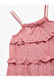 Slim Strap Bow Detail Layered Ruffle Dress - 3