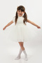 White Short Sleeve Girl Kids Birthday Party Ballerina Dress