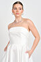 Doridorca Women Strapless Long Evening Dress 6068 White - 2
