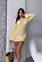 Light Yellow Mini Size Spanish Sleeve Boat Neck Slim Summer Beach Dress Ss25El0033 - 3