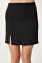 Women's Black Slit Mini Woven Skirt Tp00074 - 4